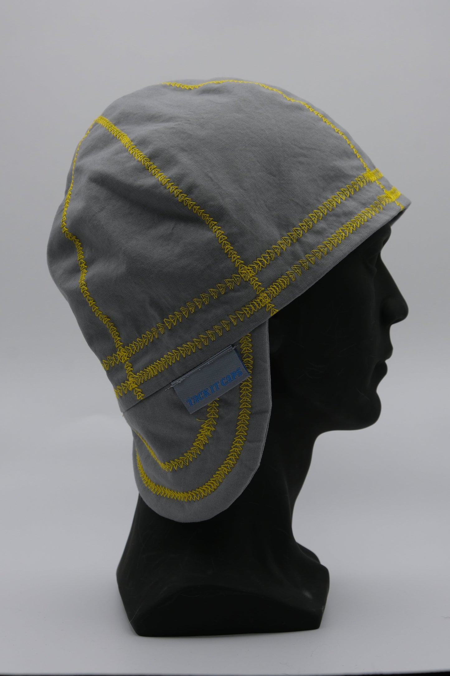 Grey Cap with Yellow Stitching