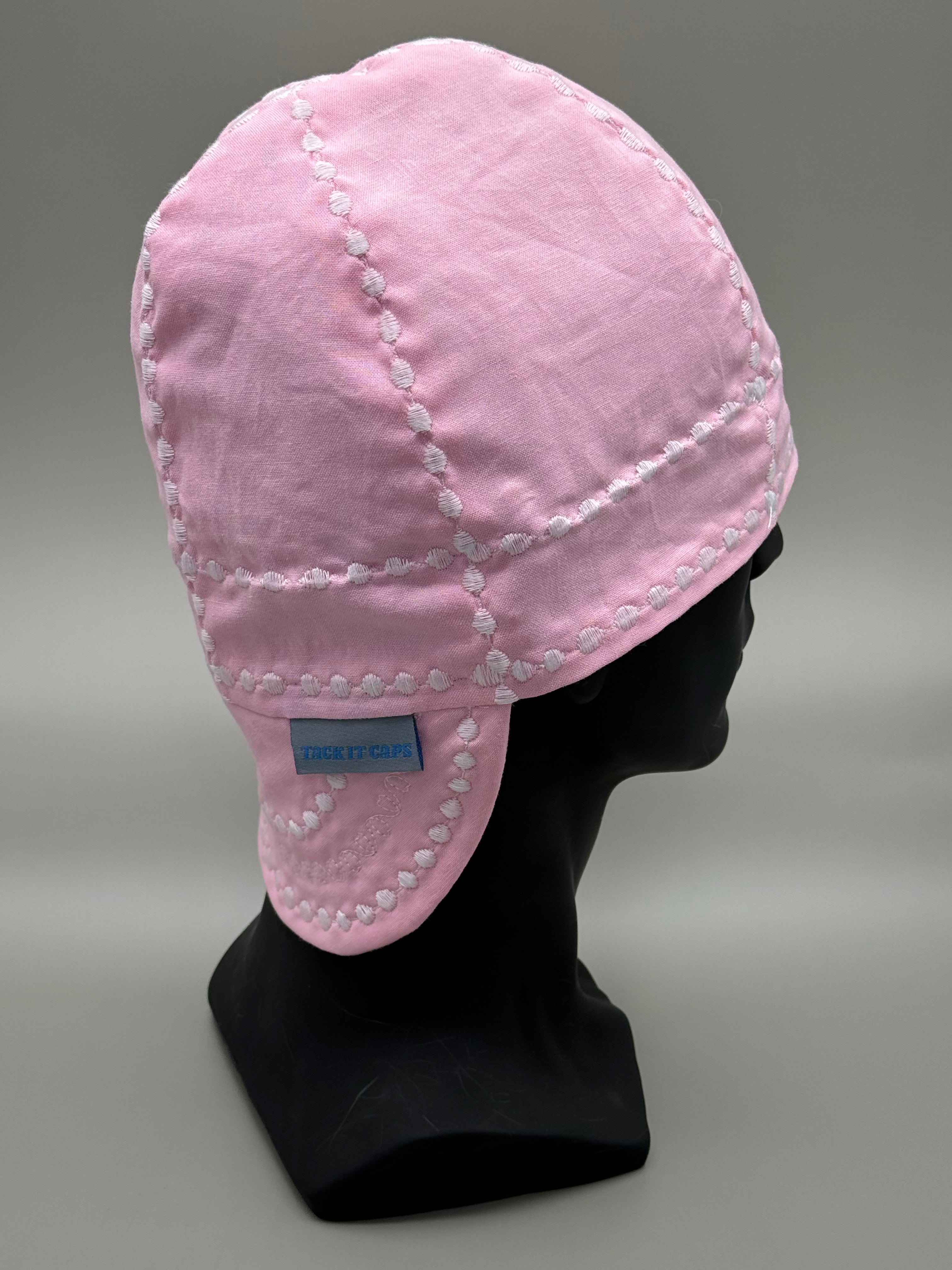 Baby Pink Cap with White Stitching – Tack It Caps