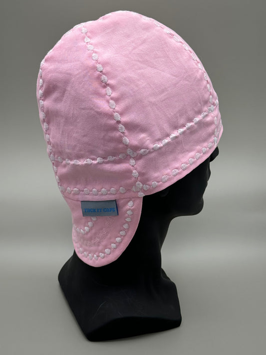 Baby Pink Cap with White Stitching